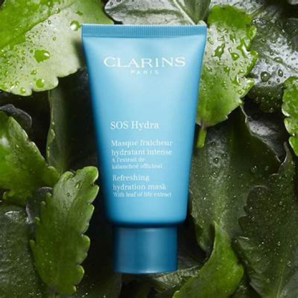 NEW IN BOX Clarins SOS Hydra Refreshing Hydration Mask - Size 75mL / 2.3 Oz.